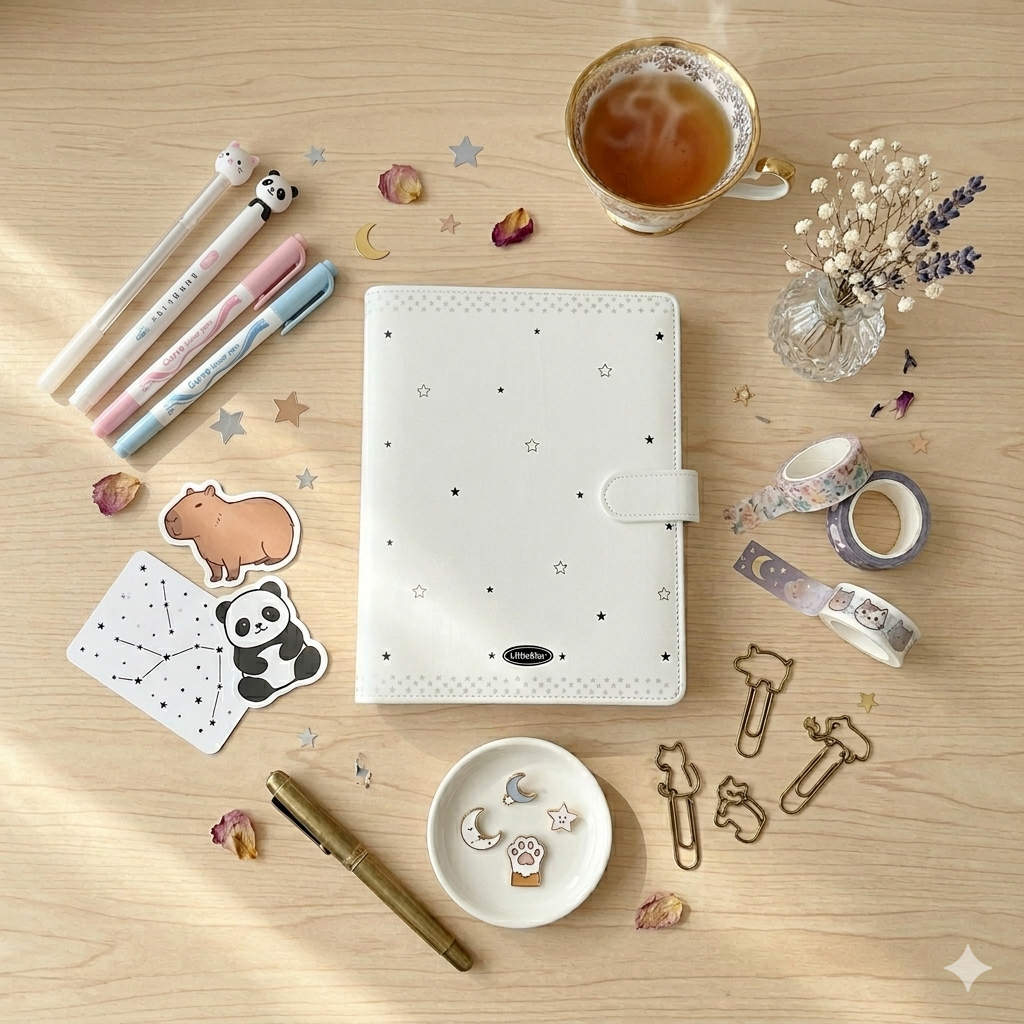 Album Collector "Starry Night" – Classeur A5 Kpop en Cuir PU Original ✨📸