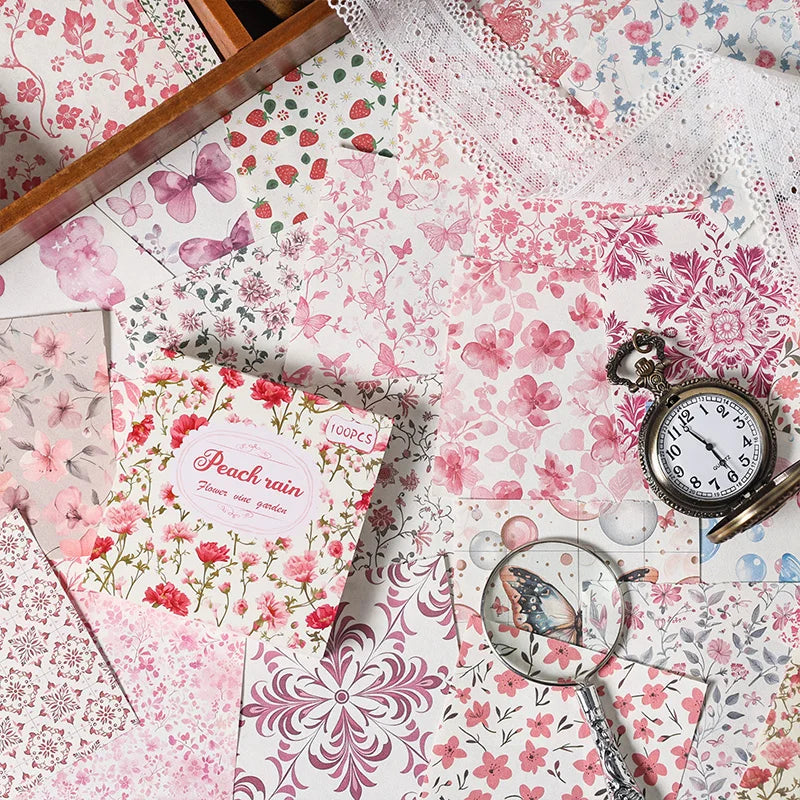 Collection "Herbier Rétro" – 100 Feuillets de Papier Décoratif Vintage ✨