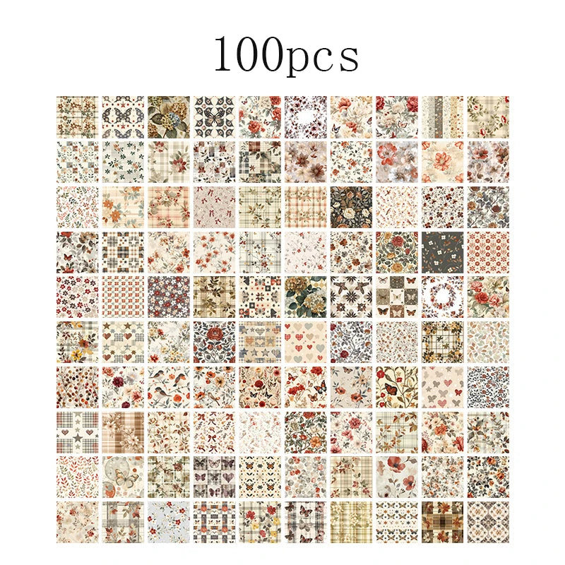 Collection "Herbier Rétro" – 100 Feuillets de Papier Décoratif Vintage ✨