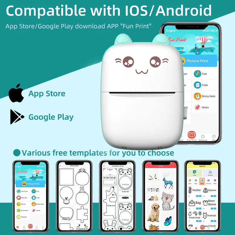 📸 Imprimante Thermique Portable MINI - Connectivité Bluetooth 203dpi 📸