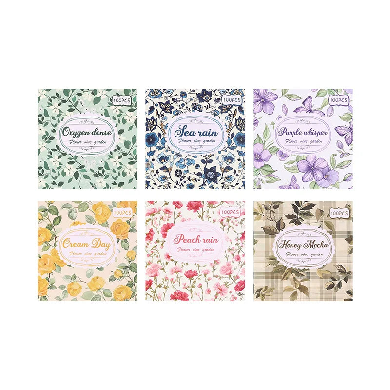 Collection "Herbier Rétro" – 100 Feuillets de Papier Décoratif Vintage ✨