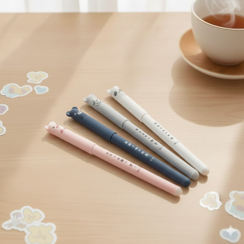 Set de 4 Stylos "Animal Friends" – L'écriture tout en douceur